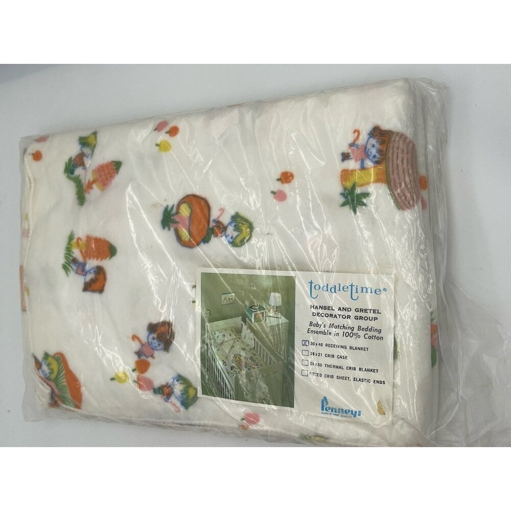 Vintage Toddletime Hansel & Gretel 30x40" Receiving Blanket Penneys NOS